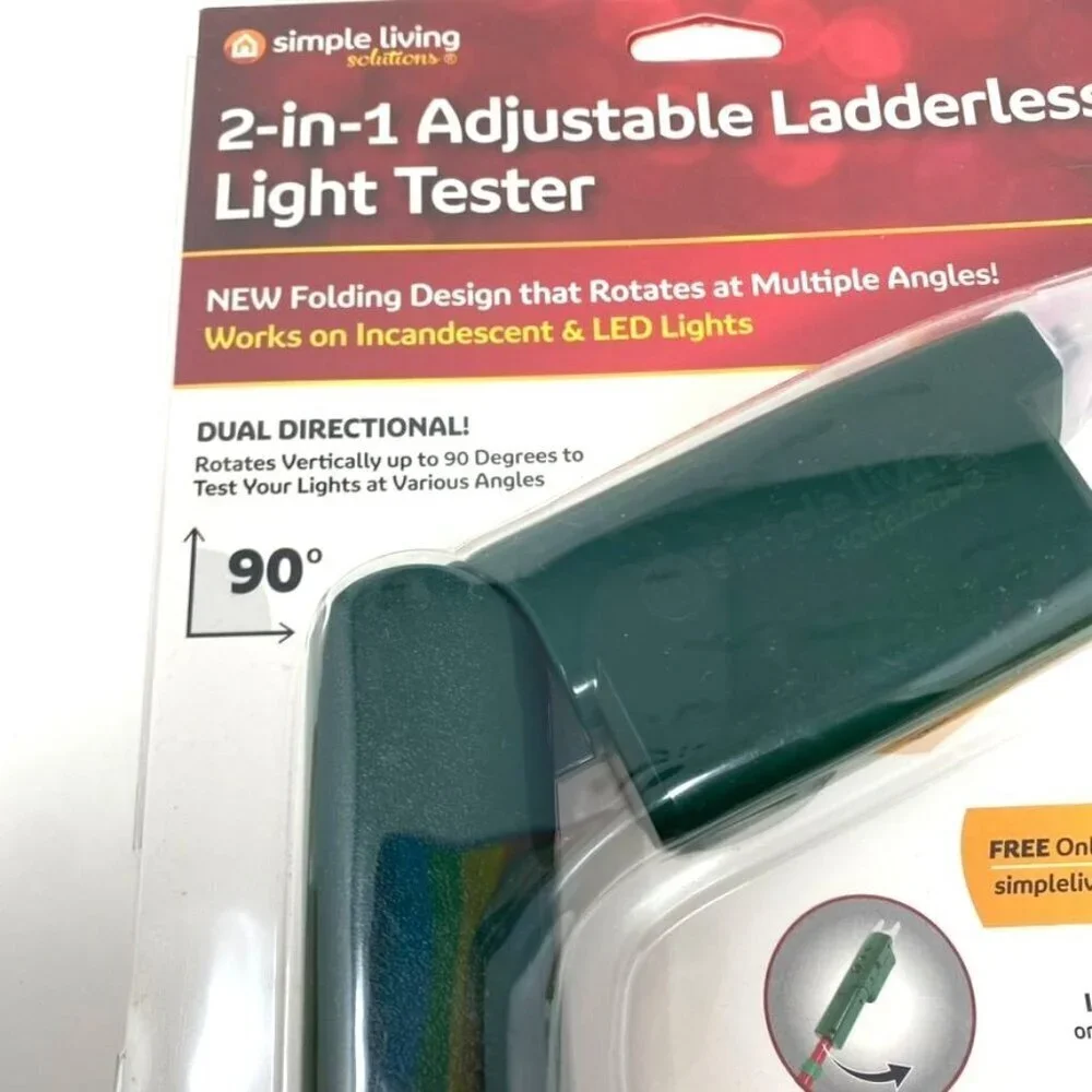 Simple Living Solutions 2-in-1 Ladderless Light Tester Holiday Christmas Lights